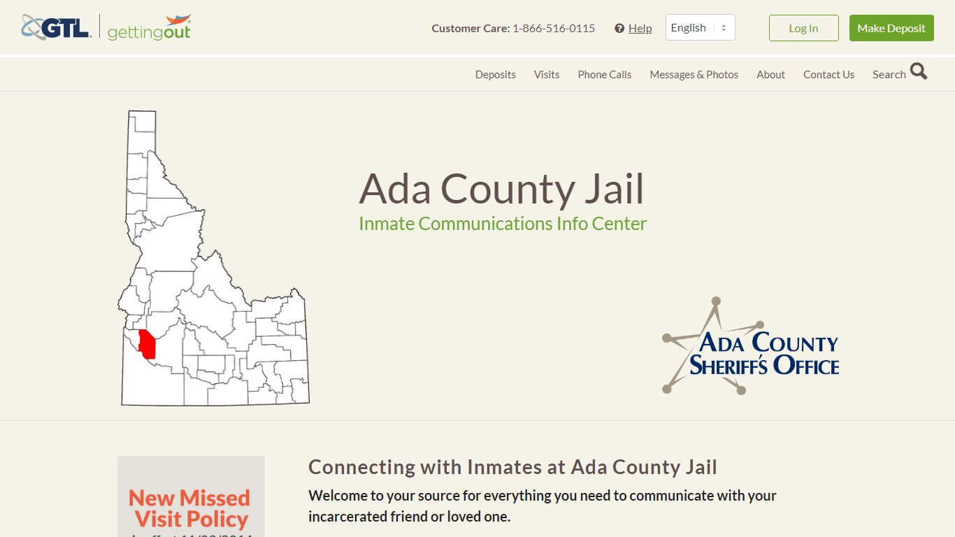 Ada County Jail - Inmate Calls and Video Visits - GettingOut